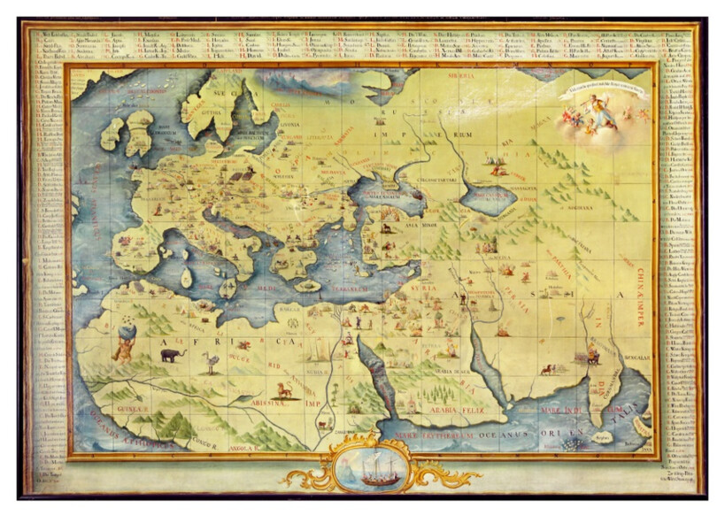 Mapa světa jako učební pomůcka Zlatokorunské školy